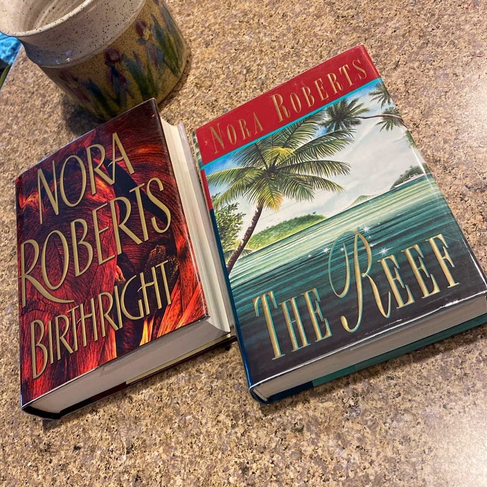 2 Nora Roberts Hardcover Books The Reef & Birthright